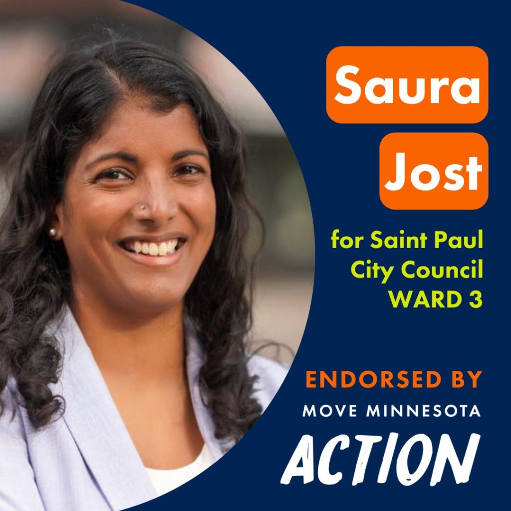 Move Minnesota Action endorses Saura Jost for Saint Paul City Council Ward 3.